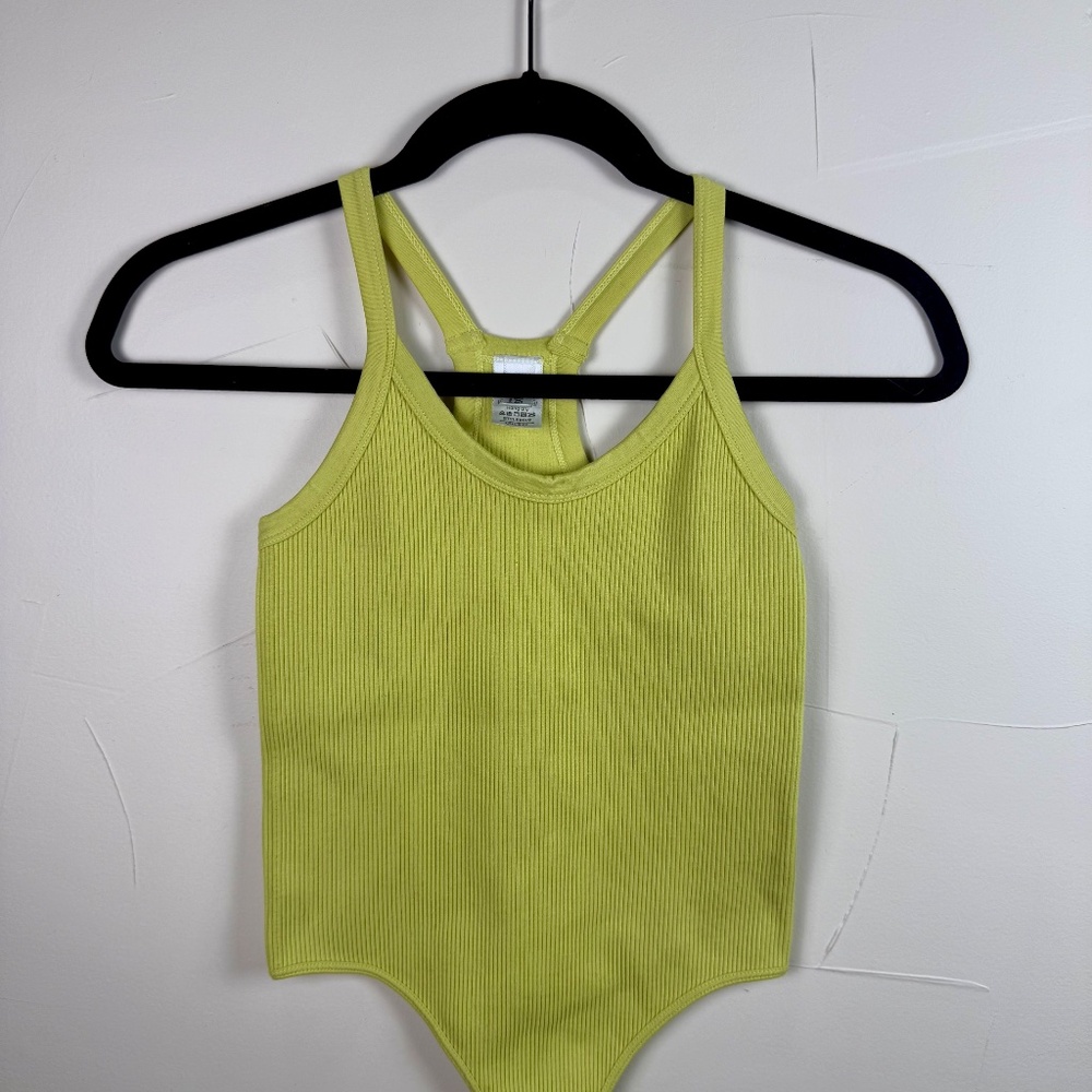 Dynamic Seamless Lime Ribbed Bodysuit | One Size - Picture 11 of 11